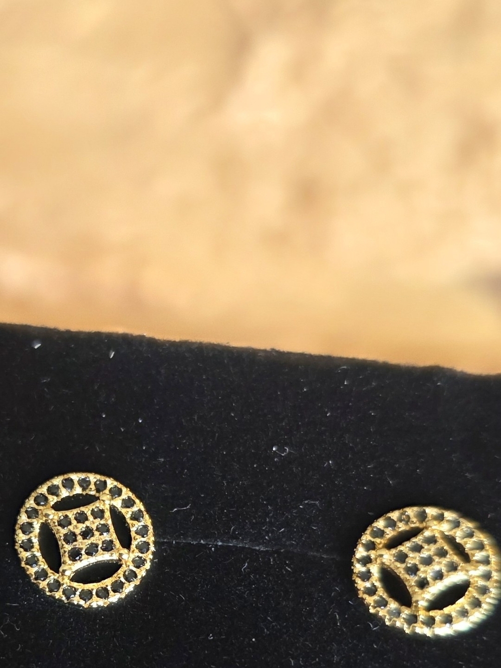 Gold plated Round Pavé Stud Earrings - Women Jewelry for daily use